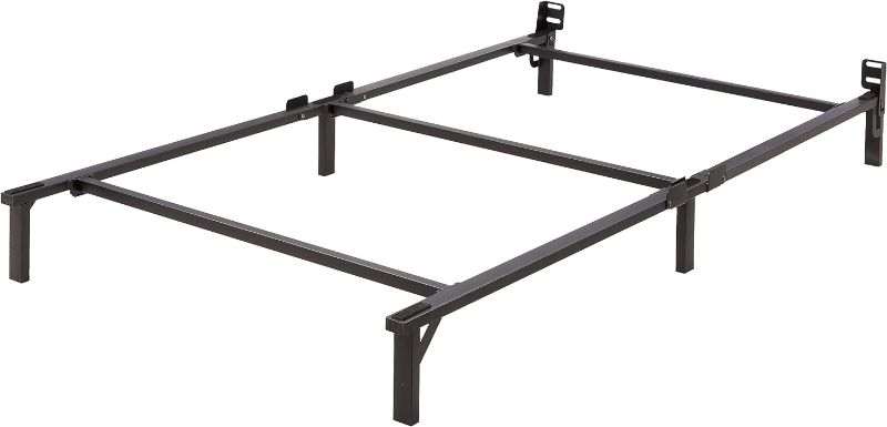 Photo 1 of Amazon Basics Metal Bed Frame, 6-Leg Base for Box Spring and Mattress, Twin, Tool-Free Easy Assembly, 74.5"L x 38.5"W x 7"H, Black
