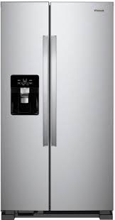 Photo 1 of Whirlpool 21.4-cu ft Side-by-Side Refrigerator with Ice Maker (Fingerprint Resistant Stainless Steel)
*per notes damage location-front* - small scruff inside fridge wall