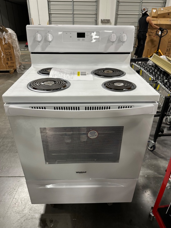 Photo 2 of Whirlpool 30-in 4 Elements 4.8-cu ft Freestanding Electric Range (White)
*unable to test* *damage listed- unable to locate*