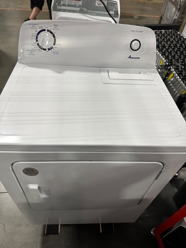 Photo 4 of Amana 6.5-cu ft Electric Dryer (White)
*unable to test- product needs to be hooked up to vent* *per notes- no damage*