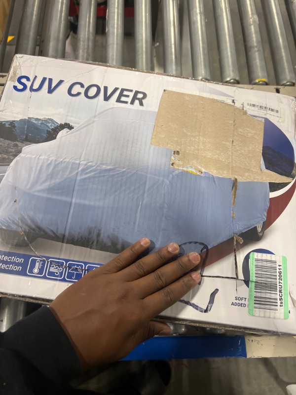 Photo 1 of iCarCover 18-Layers Premium SUV Car Cover Waterproof All Weather Weatherproof UV Sun Protection Snow Dust Storm Resistant Outdoor Exterior Custom Form-Fit Full Padded Car Cover with Straps 186"-195" L S. Fits Mid-Size SUVs Length (186"-195") SUVs