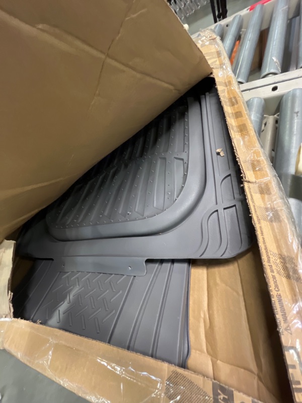 Photo 3 of Motor Trend 923-GR Gray FlexTough Contour Liners-Deep Dish Heavy Duty Rubber Floor Mats & Van-All Weather Protection Trim & Premium FlexTough All-Protection Cargo Liner Trunk Mat, Gray, 54" x 37"