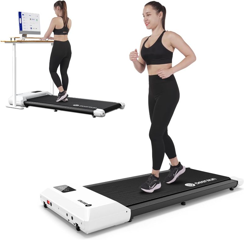 Photo 1 of Walking Pad 2 in 1 Under Desk Treadmill, 2.5HP Low Noise Walking Pad Running Jogging Machine with Remote Control for Home Office, Lightweight Portable Desk Treadmill Installation Free
