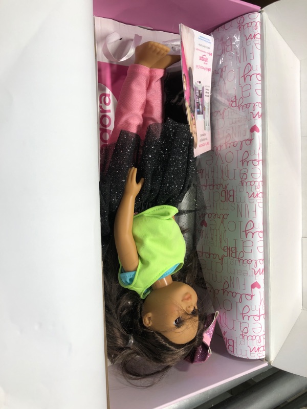 Photo 1 of Adora Amazon Exclusive - 18” Realistic Doll in Soft Vinyl, Huggable Body and Trendy Outfit For Unlimited Imaginative and Interactive Pretend Play - Amazing Girl Emma Sparkles

