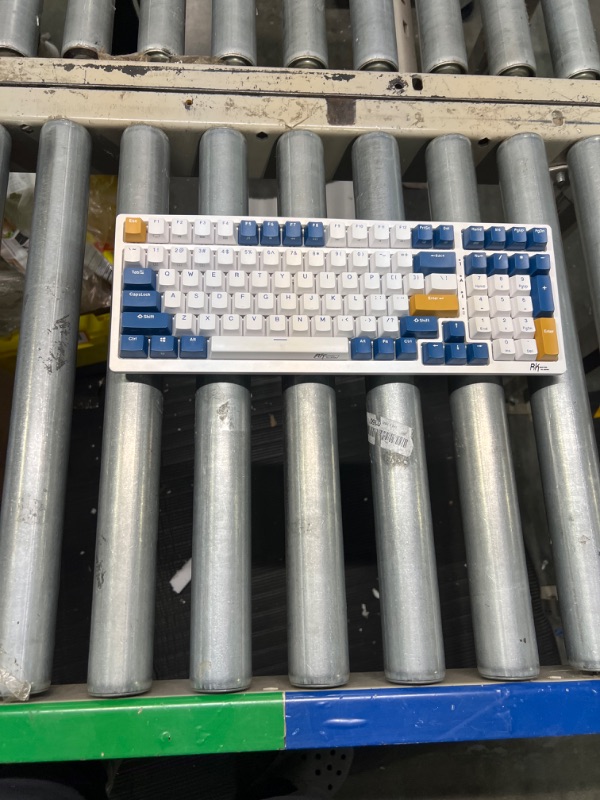 Photo 3 of RK ROYAL KLUDGE RK98 Wireless Mechanical Keyboard Triple Mode 2.4G/BT5.1/USB-C 100 Keys Hot Swappable Blue Switches with Number Pad RGB Backlit 3750mAh Battery NKRO Gaming Keyboard Ergonomic Design Hot Swap Blue Switch White