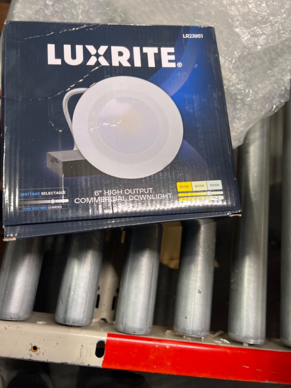 Photo 1 of LUXRITE 6 Inch Commercial LED Recessed Lighting with J-Box, 12/16/20W, 3 Color Selectable 3000K-5000K, 1140/1520/1900 Lumens, 0-10V Dimmable, 120-277V, Canless LED Downlight, IC Rated, Wet Rated
