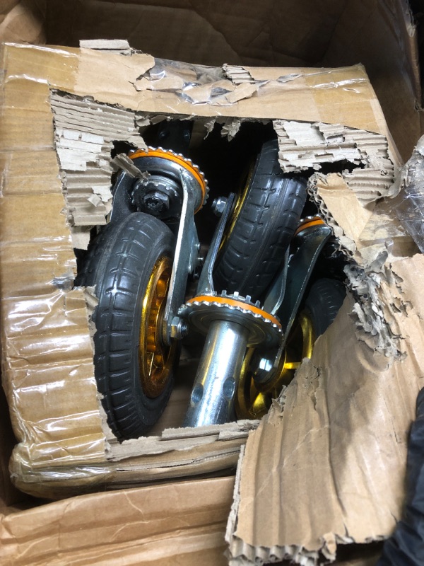 Photo 2 of ASTAMOTOR 4 PCS 8"x 2" Scaffolding Rubber Caster Wheels with Dual Locking Swivel Caster, 360 Degrees Heavy Duty