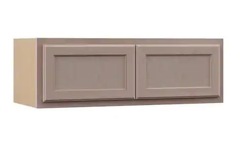 Photo 1 of 36 in. W x 12 in. D x 12 in. H Assembled Wall Kitchen Cabinet in Unfinished with Recessed Panel