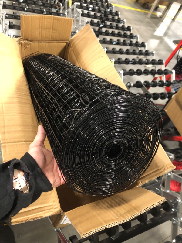 Photo 1 of 24'' x 50' 1.5inch Hardware Cloth 16 Gauge Black Vinyl Coated Welded Fence Mesh for Home and Garden Fence and Home Improvement Project