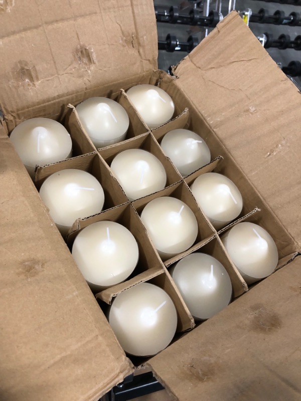 Photo 1 of 3 x 9 Unscented Pillar Candles for Home Decoration, Weddings, Relaxation, Spa, Smokeless Cotton Wick. (12 Pack)