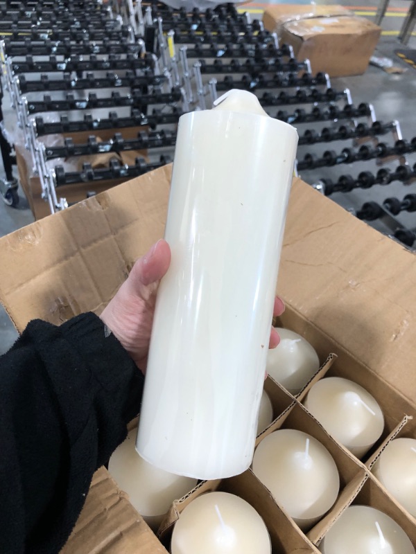 Photo 1 of 3 x 9 Unscented Pillar Candles for Home Decoration, Weddings, Relaxation, Spa, Smokeless Cotton Wick. (12 Pack)