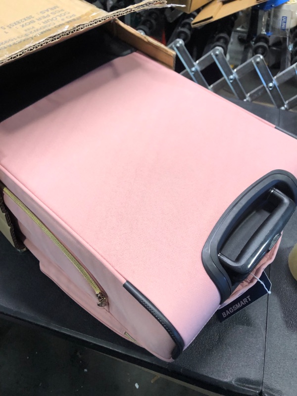 Photo 1 of BAGSMART Carry On Luggage 20 Inch, Expandable Suitcase, 2 Piece Luggage Sets Luggage Airline Approved Rolling Softside Lightweight Suitcases with Front Pocket for Women Men, Carry-On Pink