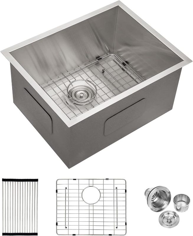 Photo 1 of 21 Laundry Sink Stainless Steel - Lordear 21" x 18" x 12" Undermount Utility Sink Single Bowl 16 Gauge Stainless Steel Deep Laundry Room Sink Kitchen Sink 21" x 18" x 12" Stainless Steel