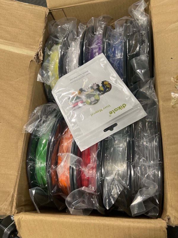 Photo 2 of PETG 3D Printer Filament 1.75mm 10 Packs 0.5kg Bundle, dikale No Tangle Assorted Colors Multipack Filament, 500g per Spool, 10 Spools Set, in Total Weight 5 kg (11 lbs) 10 Colors PETG