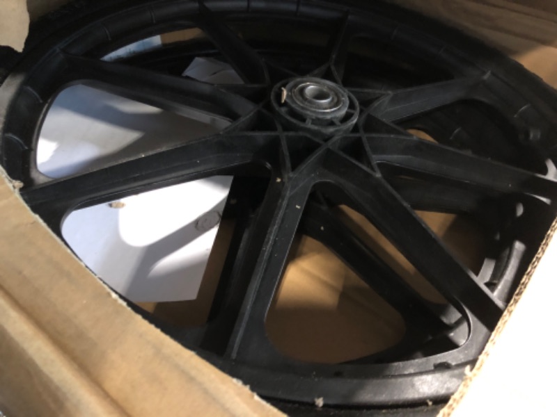 Photo 1 of 20x1.95" Flat Free Cart Wheels Compatible with Rubbermaid Garden Yard Cart, 20" Replacement Flat Free Tire Assembly with 5/8" Bearing for Big Wheel Utility Carts/Lawn Carts-2PCS 5/8 inch bearing