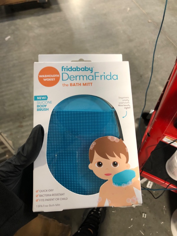 Photo 1 of DermaFrida the Bath Mitt by Frida Baby | Toddler Quick-Dry Body Bath Brush, Silicone, Replacement to Kid's Washcloth | Fits Both Parent or Child for Early Stage Development