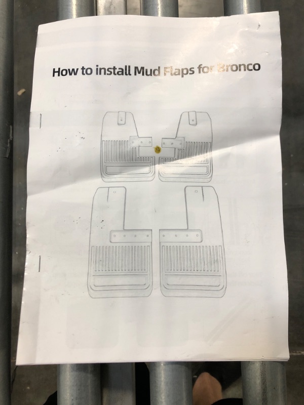 Photo 5 of 4PCS Mud Flaps for F-ord Bronco - Front and Rear Mud Flaps Splash Guards Compatible with 2021 2022 F-ord Bronco 2Door,4Door ; No Drilling Installation.