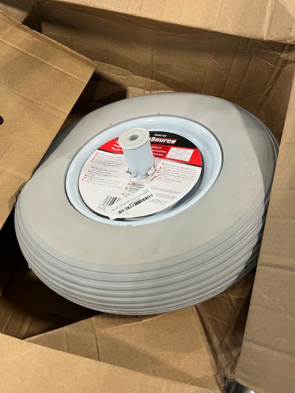 Photo 1 of Rocky Mountain Goods Flat Free Wheelbarrow Wheel 16" - 500 lbs. Load Rating - for 6 & 8 Cubic ft. wheelbarrows Including Jackson, True Temper, Ames, Ace - 5/8" axle