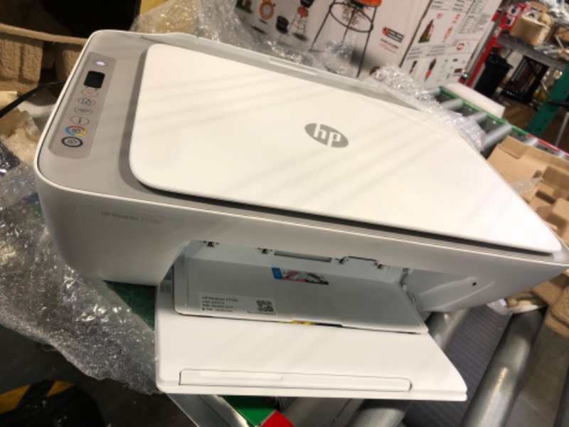 Photo 3 of HP DeskJet 2755e Wireless Color All-in-One Printer with bonus 6 months Instant Ink (26K67A), white