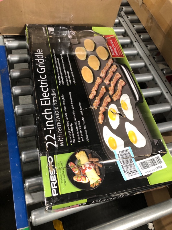 Photo 1 of Presto 07061 22-inch Electric Griddle With Removable Handles, Black, 22-inch
