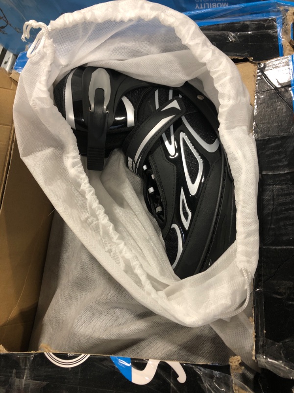 Photo 1 of 2PM SPORTS Vinal Girls Adjustable Flashing Inline Skates, All Wheels Light Up, Fun Illuminating Skates for Kids and Men Silver X-Large - Adult (8W-12W/7M-11M)