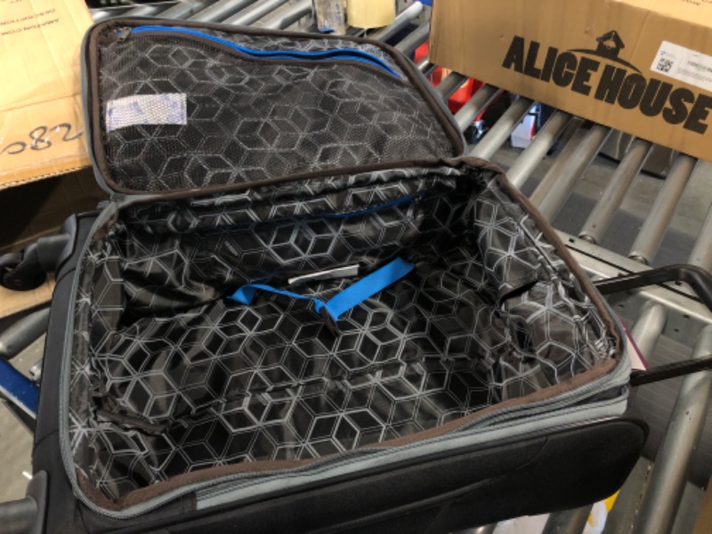 Photo 1 of American Tourister 4 Kix Expandable Softside Luggage with Spinner Wheels, Black/Grey, Carry-On 21-Inch Carry-On 21-Inch Black/Grey