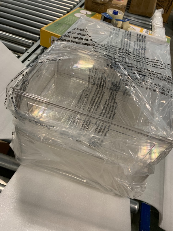 Photo 1 of mDesign Stackable Plastic Storage Bins with Drawers - Shoe, Sneaker, Clothes Organizer Box Bins - Plastic Stackable Closet Containers with Pullout Shoe Drawers - Lumiere Collection - Set of 3 - Clear 3 3 Mixed Sizes