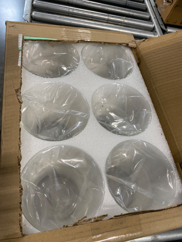 Photo 2 of 6 Pcs Clear Glass Shade 5 Inch Diameter 5.67 Inch High 1.65 Inch Fitter Light Cover Shade Ceiling Fan Light Covers High Transmittance Glass Globes for Light Fixtures Replacement Pendant Chandelier