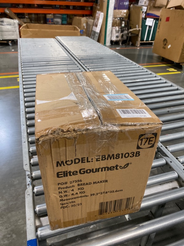 Photo 1 of Elite Gourmet EBM8103B Programmable Bread Maker Machine, 3 Loaf Sizes, 19 Menu Functions Gluten Free White Wheat Rye French and more, 2 Lb, Black