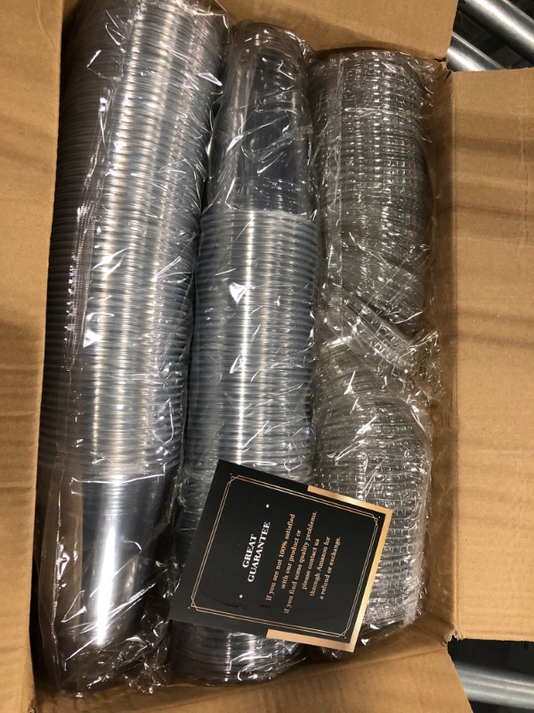 Photo 1 of AOZITA 120 Sets - 20 oz Clear Plastic Cups with Lids, Disposable Cups With Straw Slot Lids for Cold Drinks, Milkshake, Smoothie, Iced Coffee and TO-GO Drinkings