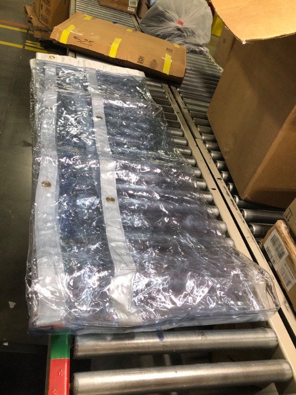 Photo 1 of 6' x 10' Clear Vinyl Tarp - Fire Retardant 20 Mil Super Heavy Duty Transparent Waterproof PVC Tarpaulin with Brass Grommets - for Patio Enclosure, Temporary Wall, Multipurpose - by Xpose Safety
