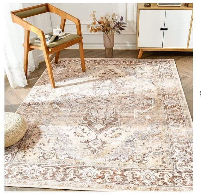 Photo 1 of  Area Rug, Super Soft Washable Rug for Living Room Bedroom, Oriental Tribal Rugs 