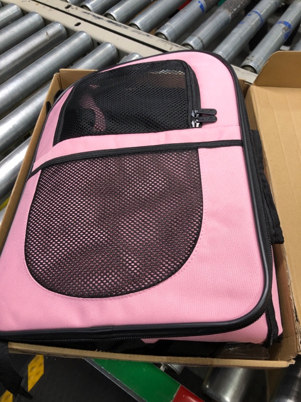 Photo 4 of apollo walker Pet Carrier Backpack for Large/Small Cats and Dogs, Puppies, Safety Features and Cushion Back Support for Travel, Hiking, Outdoor Use (Pink)