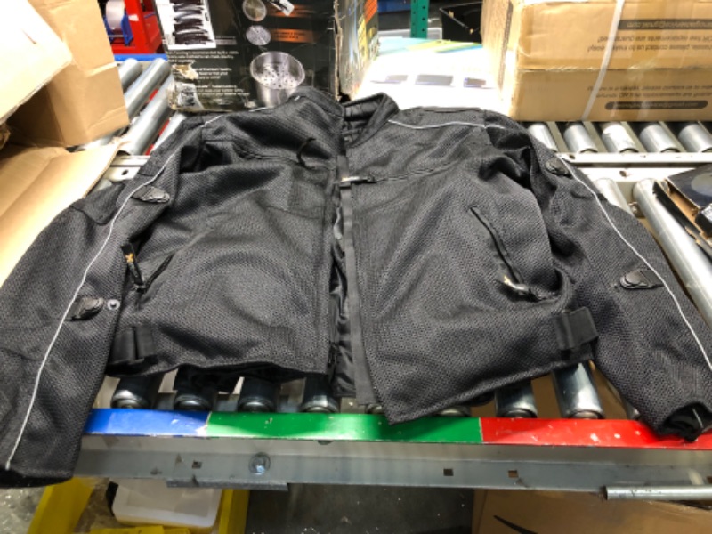 Photo 3 of Xelement CF2157 Men's 'Caliber' Black Mesh Motorcycle Jacket with X-Armor Protection - X-Large X-Large Black