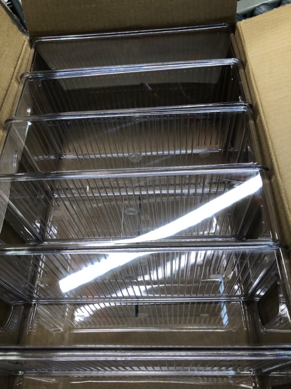 Photo 3 of  
YH-MONICAQUE | Clear Plastic Organizer Bins ?6-Pack?– Shelf Storage Bins or Kitchen Organizing – Fridge Organizer, Pantry Organization and Food Storage Bins...