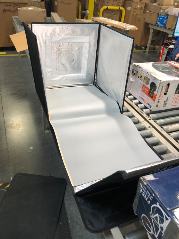 Photo 1 of RALENO Photo Studio Light Box, 20'' x 20'' x 20'' Light Box with 50W / 5500K / 92 CRI / 120 pcs LED Beads and 4 PVC Anti-Dust Background(Black/Grey/Orange/White) PKL-D550S