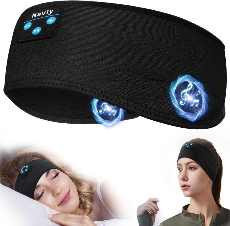 Photo 1 of Navly Sleep Headphones, 10Hrs Sports Headband with Soft Cozy Earbuds Comfortable, Headphones Headband with Ultra-Thin HD Stereo Speakers Perfect for Workout,Running,Yoga,Travel
