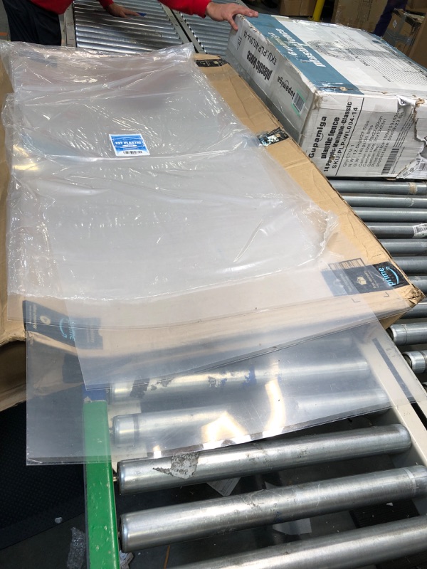 Photo 3 of 3 Pack PET Sheet Panels - 24" x 48" x 0.04" Plexiglass - Quality Lightweight and Shatterproof Glass Alternative Perfect for DIY Sneeze Guards, Face Shields, Railing Guards, and Pet Barriers. 24x48"x0.04"(Pack of 3)