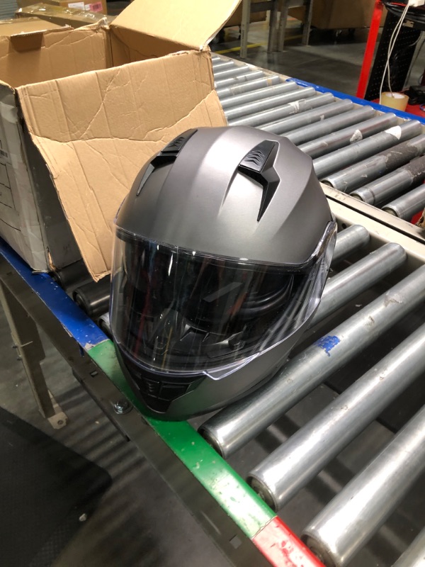 Photo 3 of AHR Motorcycle Flip up Full Face Helmet 
***Stock photo shows a similar product, actual product does not have accessories/ Bluetooth**** 