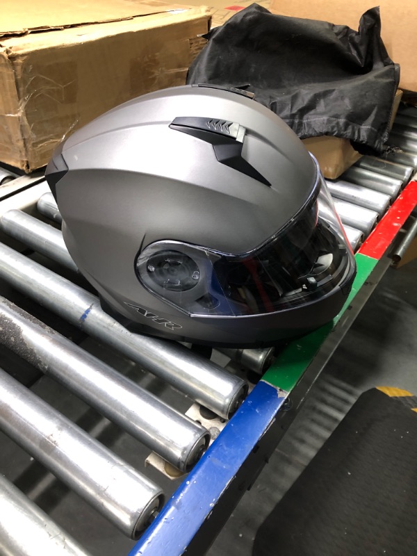 Photo 4 of AHR Motorcycle Flip up Full Face Helmet 
***Stock photo shows a similar product, actual product does not have accessories/ Bluetooth**** 