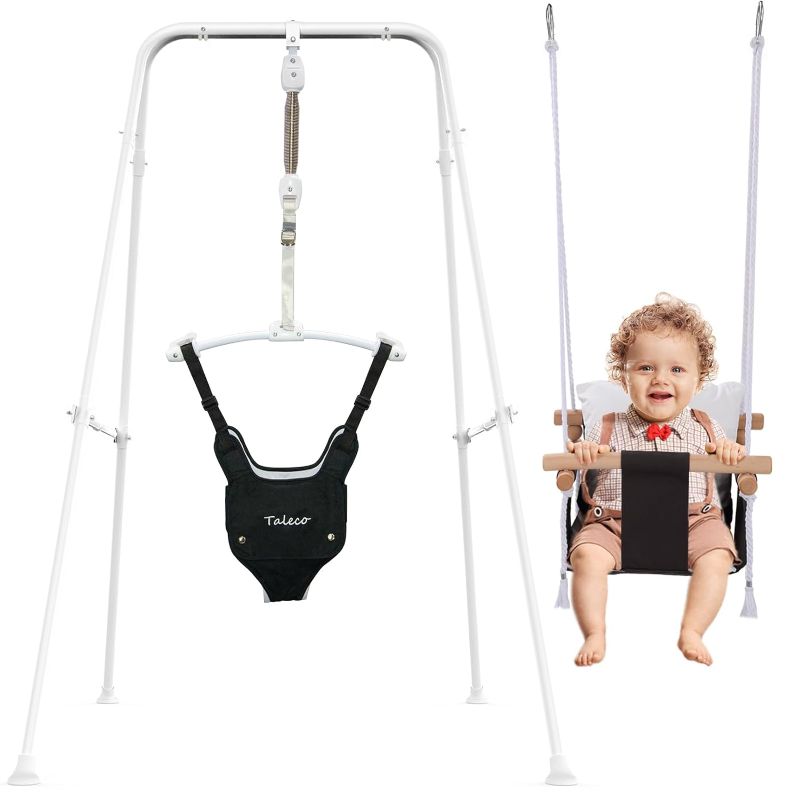 Photo 1 of Jumper & Swing, Baby Jumper for Indoor and Outdoor Use, Baby Swing with Foldable Stand, Stable Toddler Swing Set
***Stock photo shows a similar item, not exact*** 