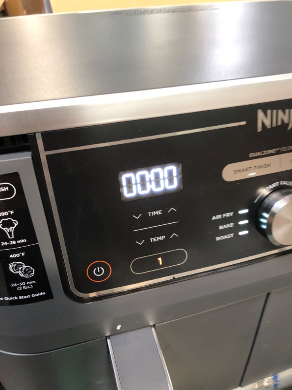 Photo 3 of Ninja DZ401 Foodi 10 Quart 6-in-1 DualZone XL 2-Basket Air Fryer with 2 Independent Frying Baskets, Match Cook & Smart Finish to Roast, Broil, Dehydrate & More for Quick, Easy Family-Sized Meals, Grey
***Used, but in good condition and functional*** 