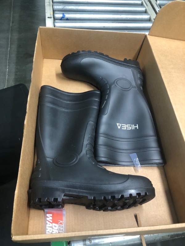 Photo 1 of HISEA Men's Rubber Rain Boots Waterproof Neoprene Work Boot for Mud Outdoor Size 10
