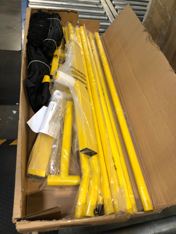 Photo 1 of A11N Portable Pickleball Net System, Designed for All Weather Conditions with Steady Metal Frame and Strong PE Net, Regulation Size Net with Carrying Bag Yellow&Black