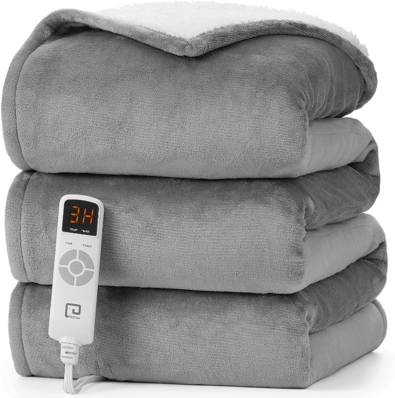 Photo 1 of  
 Bwarm Heated Blanket Electric Blanket Full Size - Heating Blanket with 5 Heating Levels & 10 Hours Auto Off, Soft Cozy Sherpa Washable Blanket with Fast Heating,100x90  Inches