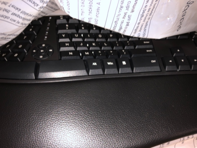 Photo 2 of MEETION Ergonomic Wireless Keyboard and Mouse, Ergo Keyboard with Vertical Mouse, Split Keyboard with Cushioned Wrist, Palm Rest, Natural Typing, Rechargeable, Full Size, Windows/Mac/Computer/Laptop