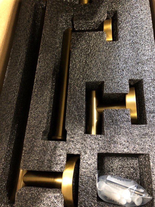 Photo 3 of 5-Piece Bathroom Hardware Set Brushed Gold