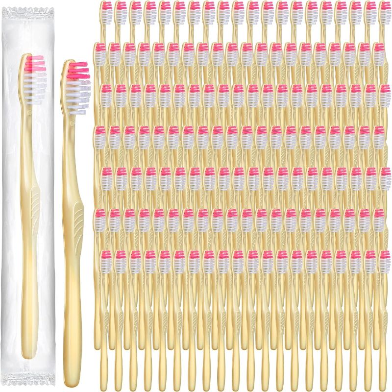 Photo 1 of 1000 Pcs Disposable Toothbrushes Bulk Individually Wrapped Manual Soft Bristle Travel Toothbrushes Single Use Toothbrush for Adult Kid Homeless Hotel Toiletries Camping Office School Hygiene Supply