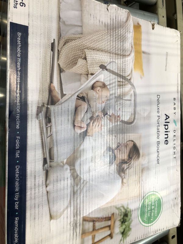 Photo 1 of Baby Delight Alpine Deluxe Portable Bouncer, Infant, 0 – 6 months, Charcoal Tweed