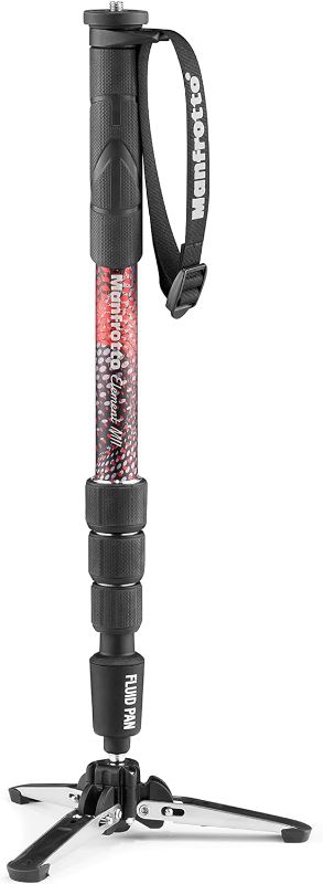 Photo 1 of Manfrotto Element MII Video Aluminium Fluid Monopod, Slim and Lightweight, Loads up to 16kg, Foldable Fluid Base, 4 Sections, Twist Locks, for mirrorless and DSLR Cameras ELMI 4 SEC